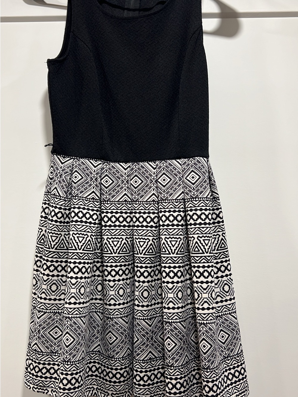 jcpenney Black and White Sleeveless Fit-and-Flare Dress